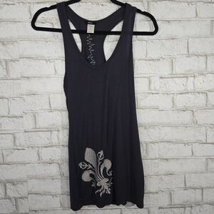 ENTI embroidered gray tank top